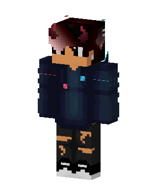 Demon Hoodie Boy skin, 3D preview