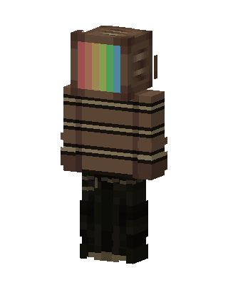 Rainbow TV Head skin, 3D preview