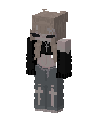 Gray Emo Girl skin, 3D preview