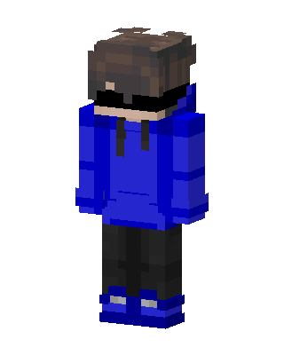 Blue Hoodie Boy skin, 3D preview