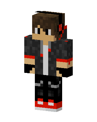 Red Headphones Boy skin, 3D preview