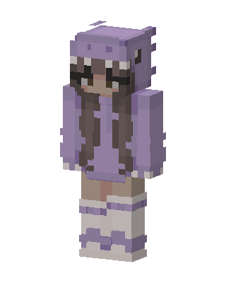 Lavender Dino Hoodie skin, 3D preview