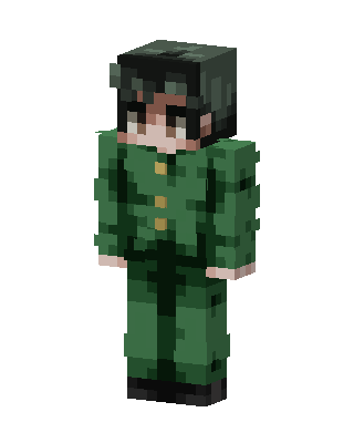 Green Student Boy skin, 3D preview