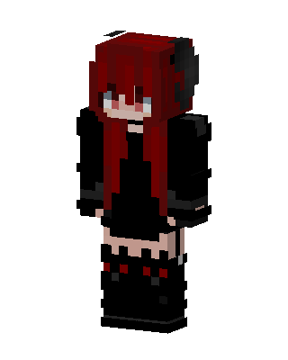 Crimson Goth Girl skin, 3D preview