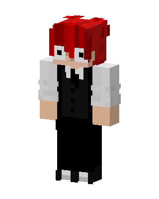 Red Hair Waiter skin, 3D preview