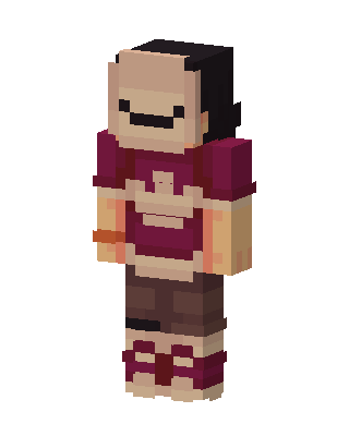 Smiley Maroon Tee skin, 3D preview