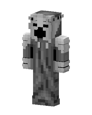 Ghostly Creeper skin, 3D preview