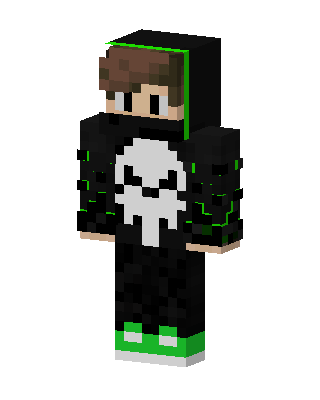 Black Hooded Villain Boy skin, 3D preview