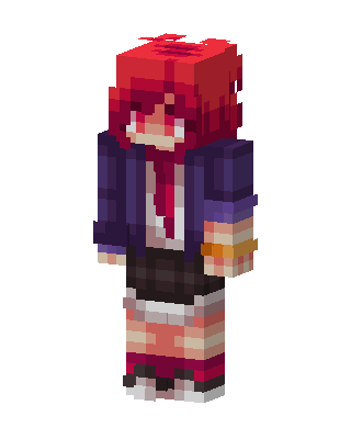 Crimson Hoodie Girl skin, 3D preview