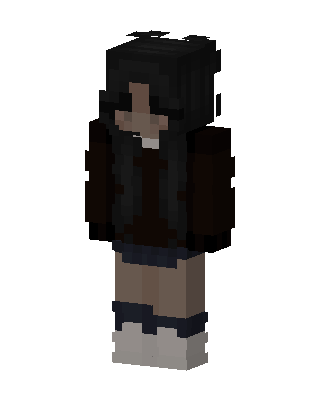 Dark Hoodie Girl skin, 3D preview
