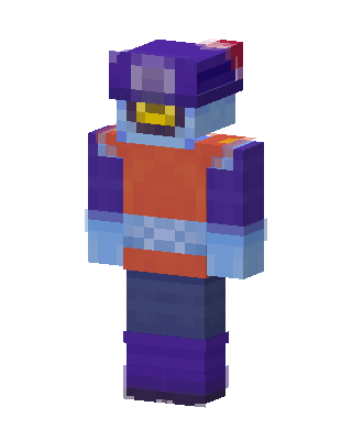 Blue Robot Cap skin, 3D preview