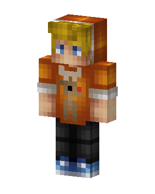 Orange Hoodie Boy skin, 3D preview