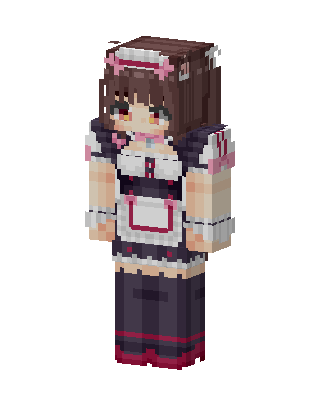 White Anime Girl skin, 3D preview