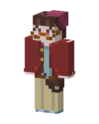 Red Student Girl skin, 3D preview