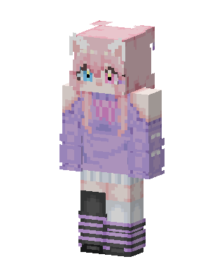 Pastel Cat Girl skin, 3D preview