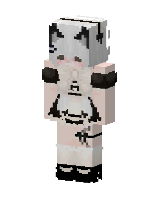 Maid Cat Girl skin, 3D preview
