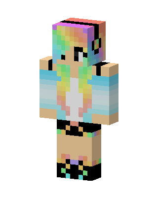 Rainbow Pastel Girl skin, 3D preview