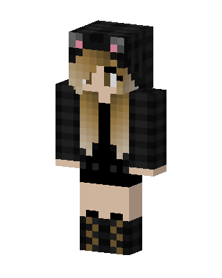 Black Cat Hoodie skin, 3D preview