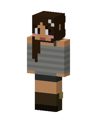 Gray Player Girl skin, 3D preview