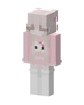 Pink Kitty Hoodie skin, 3D preview