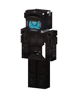 Black Masked Robot Boy skin, 3D preview