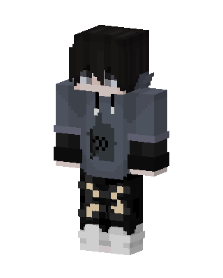 Gray Hoodie Boy skin, 3D preview