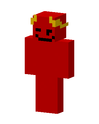 Red Crowned Villain Boy skin, 3D preview