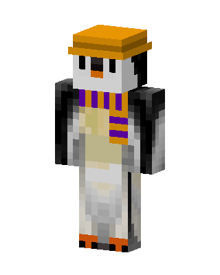 Penguin Scarf skin, 3D preview