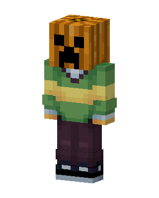 Pumpkin Creeper skin, 3D preview