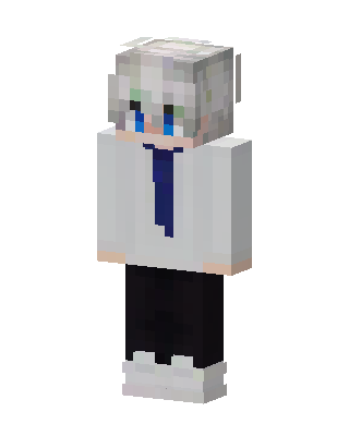 Silver Blue Tie skin, 3D preview
