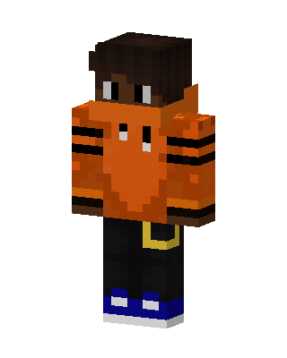Orange Hoodie Kid skin, 3D preview