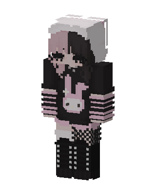 Black E-Girl Minecraft e-girl skin