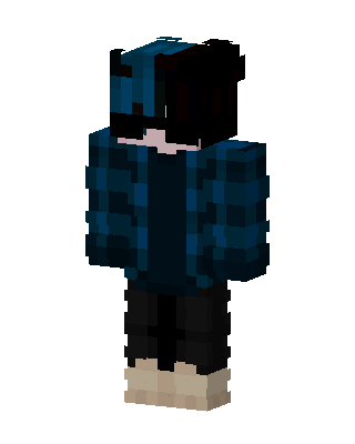 Blue Plaid Hoodie skin, 3D preview