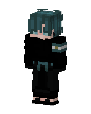 Teal Hoodie Boy skin, 3D preview