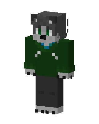 Green Sweater Wolf skin, 3D preview