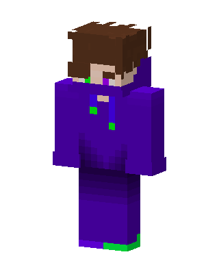 Purple Hoodie Boy skin, 3D preview