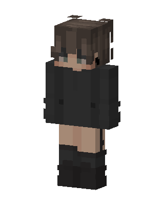 Black Emo Girl skin, 3D preview