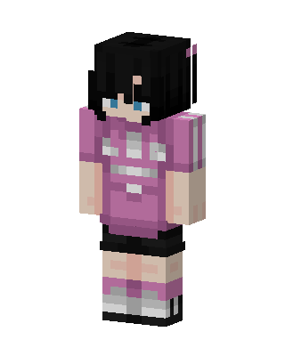 Pink Anime Girl skin, 3D preview