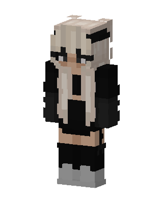 Monochrome Cat Girl skin, 3D preview