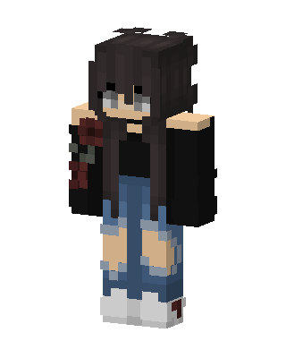 Black Anime Girl skin, 3D preview