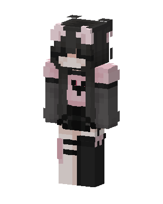 Pink Goth Girl skin, 3D preview