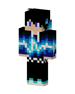 Blue Flame Hoodie skin, 3D preview