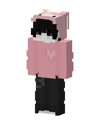 Pink Bunny Hoodie skin, 3D preview