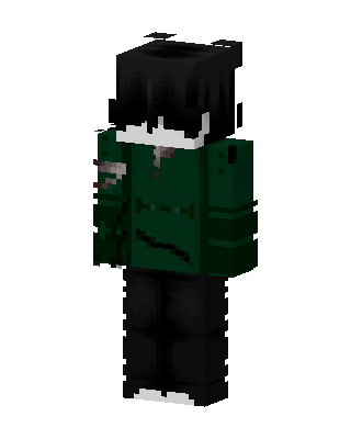 Green Student Boy skin, 3D preview