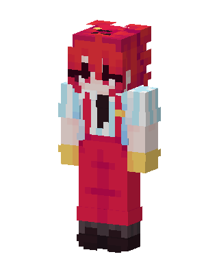 Red Gamer Girl skin, 3D preview