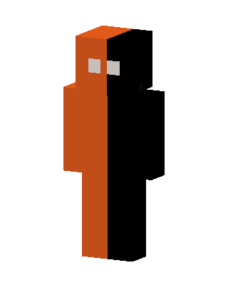 Orange Black Split skin, 3D preview