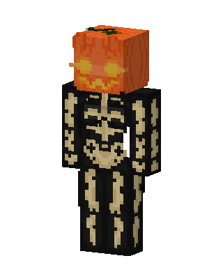 Pumpkin Skeleton skin, 3D preview