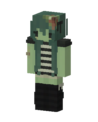 Zombie Girl skin, 3D preview