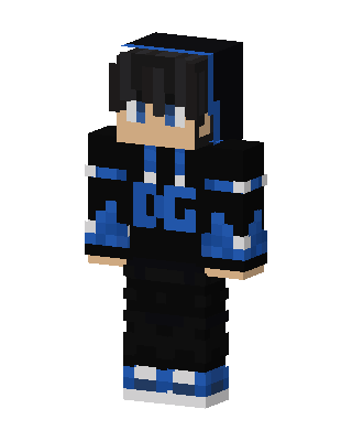 Blue Hoodie Boy skin, 3D preview