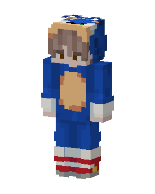 Sonic Onesie skin, 3D preview